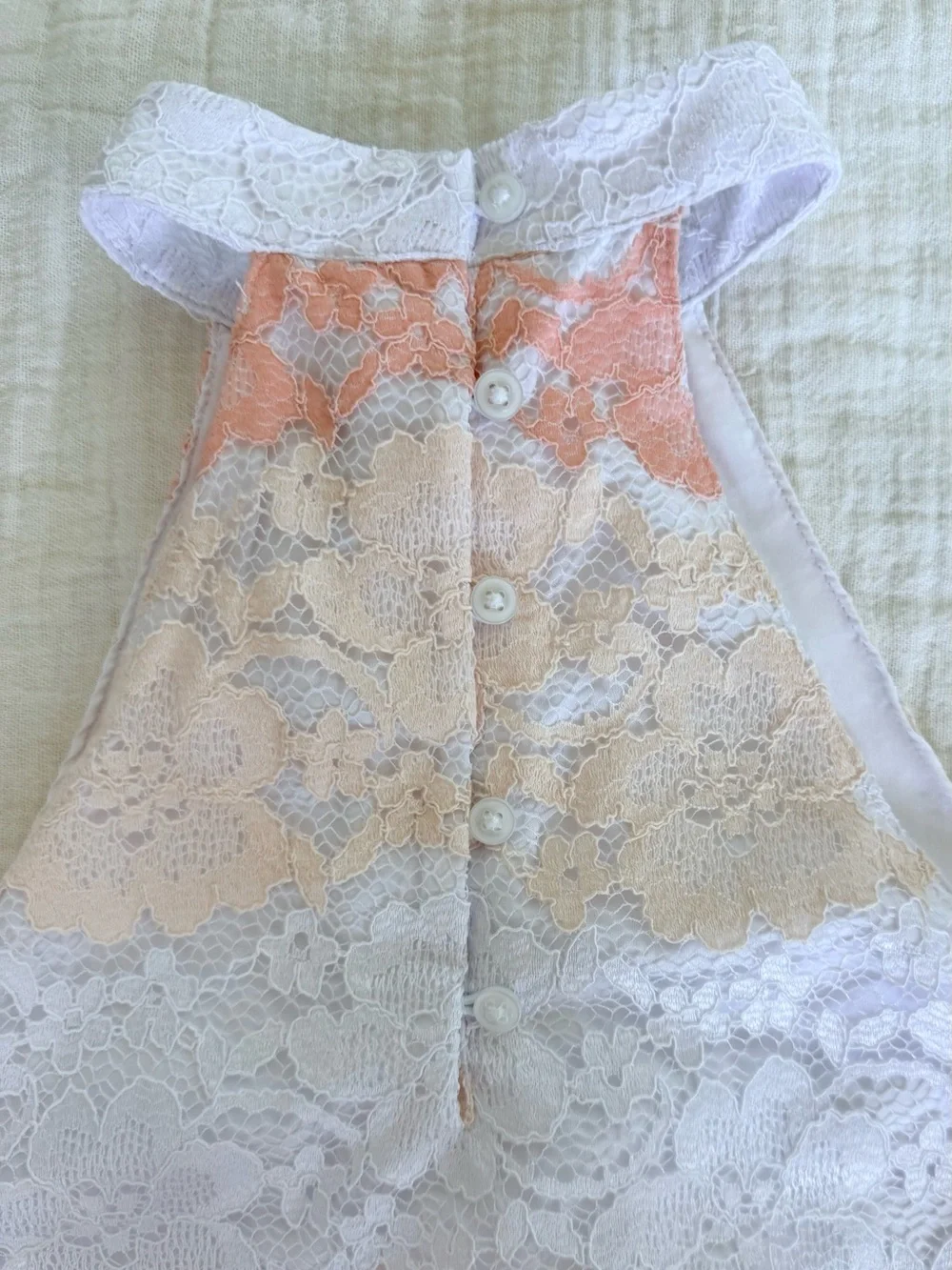 👗 Janie and Jack Peach and White Lace Halter Sundress